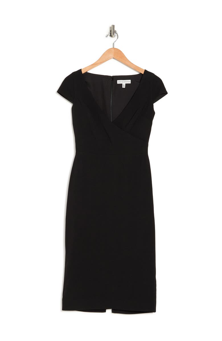 Dress the Population Surplice Neck Cap Sleeve Bodycon Dress, Alternate, color, 