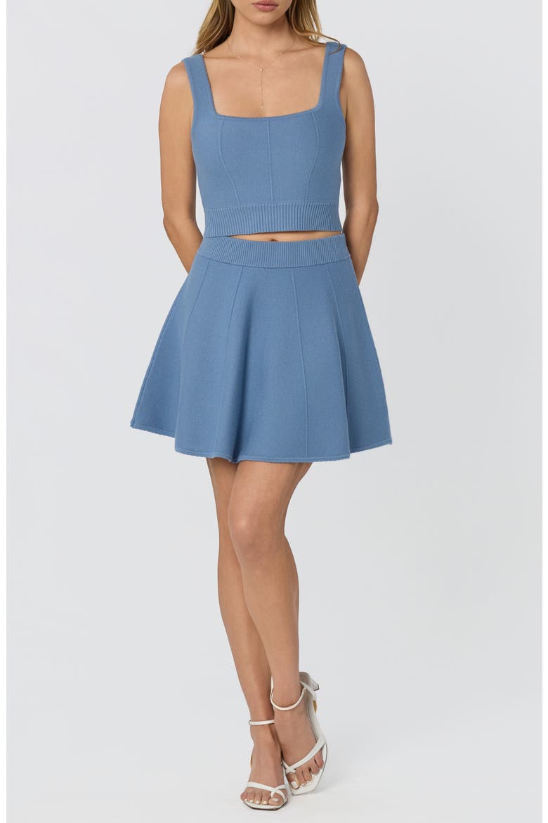 Shaylla Knit A-Line Miniskirt, Alternate, color, SLATE BLUE