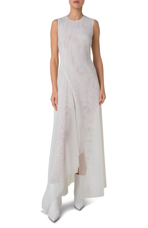 AKRIS AKRIS SLEEVELESS TECHNICAL TULLE GOWN 
