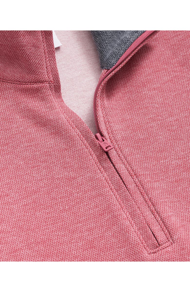 Brooks Brothers Heathered Piqué Half Zip Pullover, Alternate, color, Pink