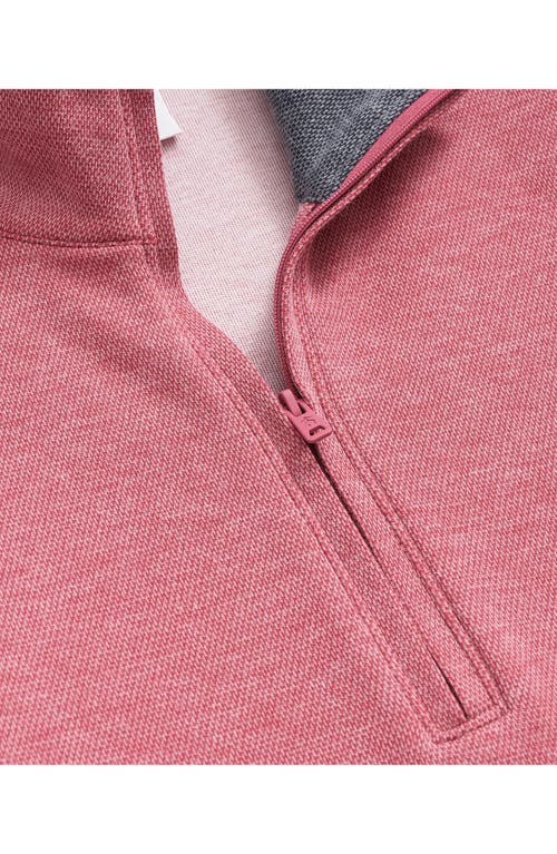 BROOKS BROTHERS BROOKS BROTHERS HEATHERED PIQUÉ HALF ZIP PULLOVER