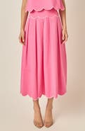 English Factory Scalloped Hem Midi Skirt