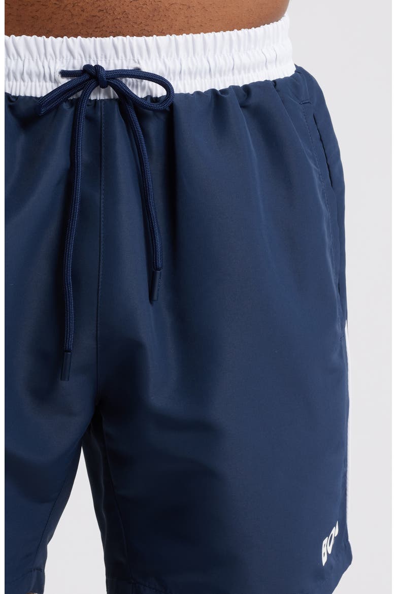 Starfish Logo Graphic Swim Trunks, Alternate, color, NAVY