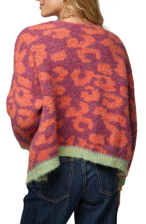 Saachi Fuzzy Knit Leopard Print Cardigan In Multi