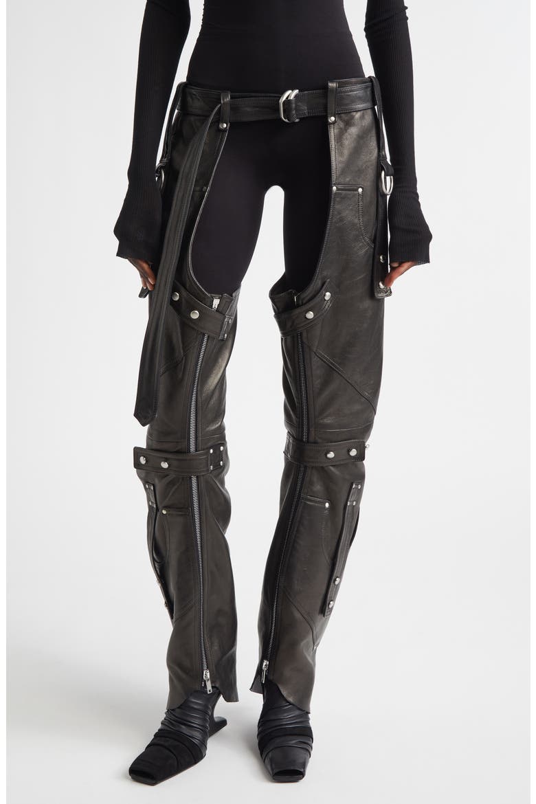 Leo Prothmann Leather Chaps, Main, color, BLACK