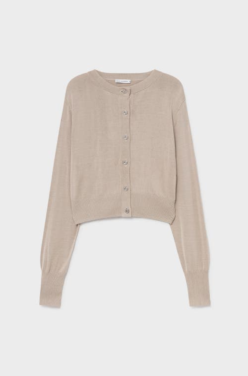 Shop Silk Laundry Cropped Cardigan Hazelnut