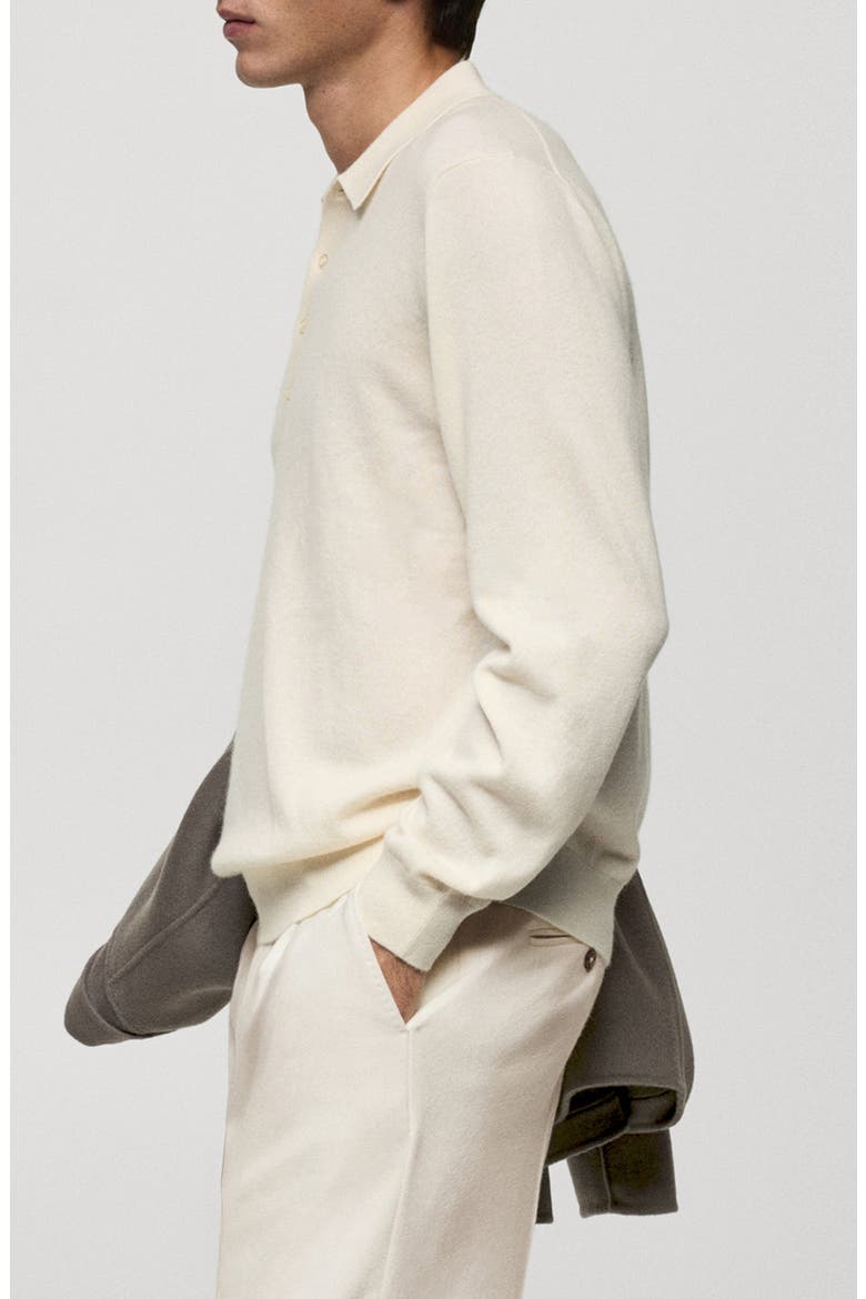 Cashmere Polo Sweater, Alternate, color, ECRU