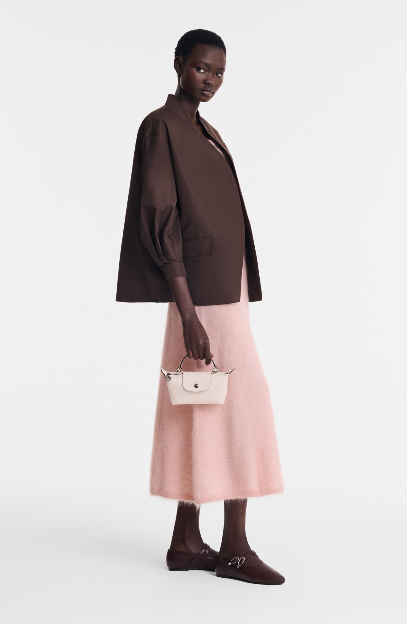 Extra Small Le Pliage Xtra Leather Clutch, Alternate, color, PAPER
