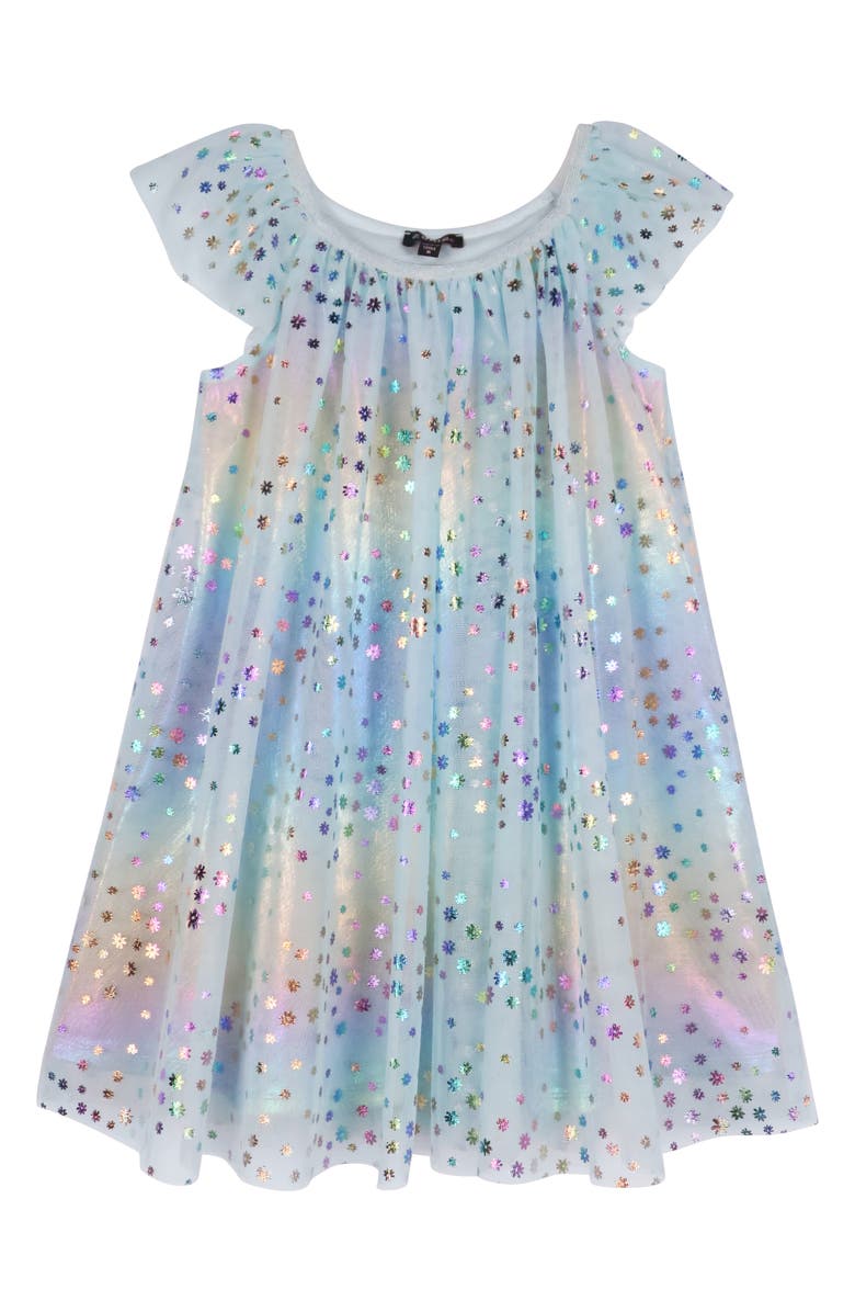 Zunie Kids' Float Foil Dress, Main, color, Aqua