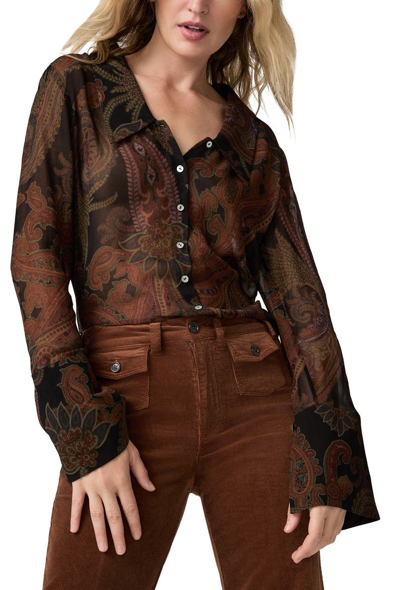 Rosalinda Paisley Button-Up Shirt, Main, color, BLACK MULTI