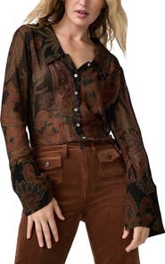 PAIGE Rosalinda Paisley Button-Up Shirt
