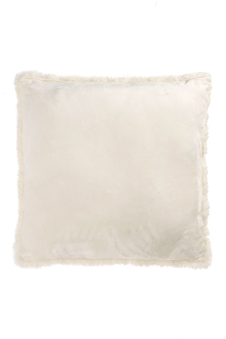 Shaggy Faux Fur Accent Pillow, Alternate, color, IVORY