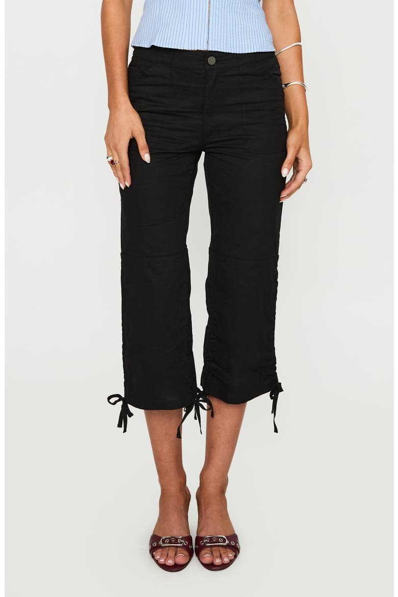 Hot Rod Drawstring Cuff Capri Pants, Main, color, BLACK
