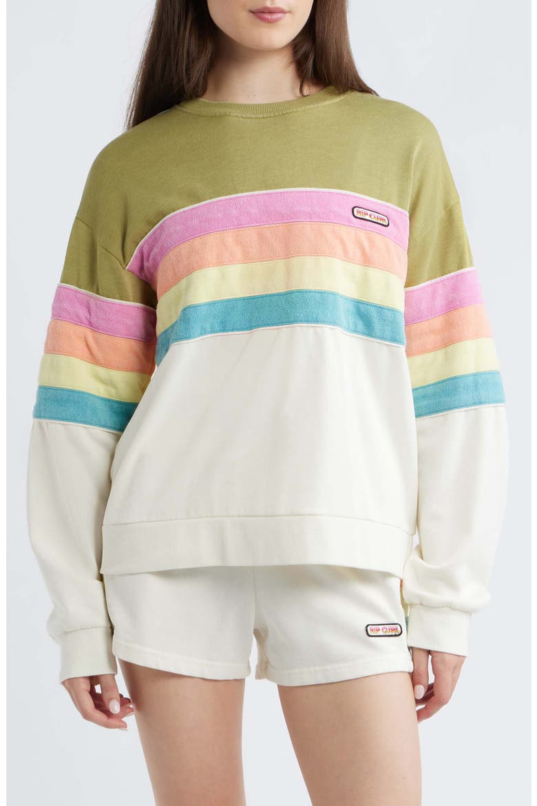 Surf Revival Relaxed Sweatshirt, Main, color, GREEN OLIVE