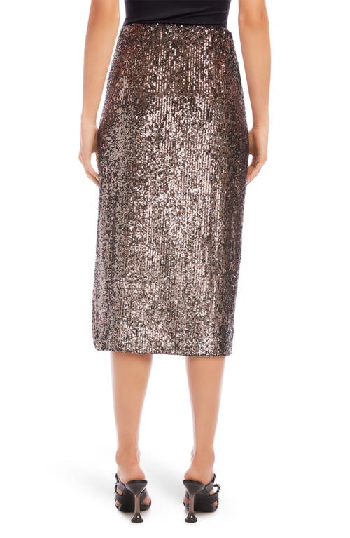 Fifteen Twenty Sequin Midi Skirt In Brown