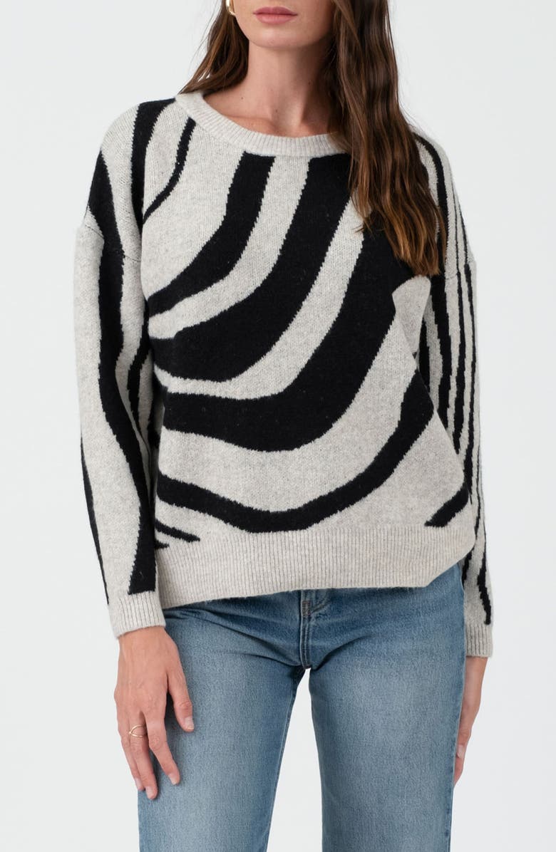 Blu Pepper Animal Stripe Sweater, Main, color, 