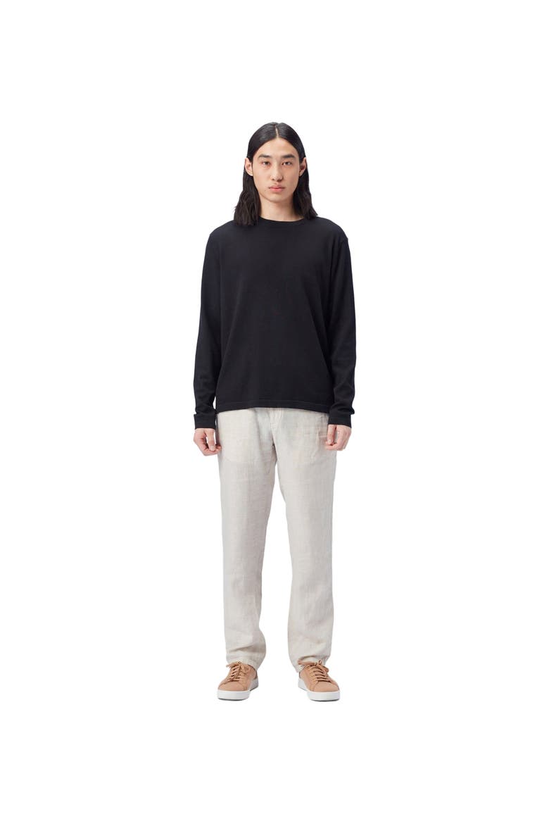 Men's Crewneck Cotton Silk Cashmere Blend Sweater, Main, color, black