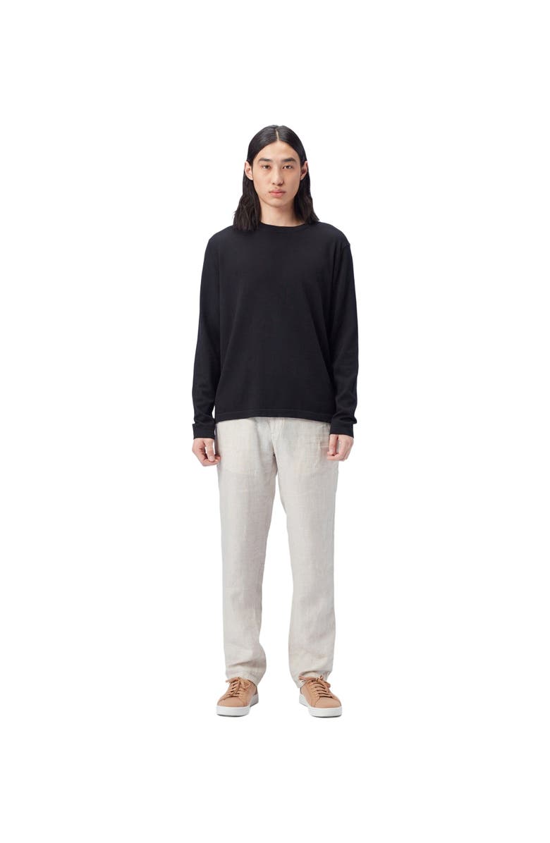 GOBI Mongolian Cashmere Men's Crewneck Cotton Silk Cashmere Blend Sweater, Main, color, Black