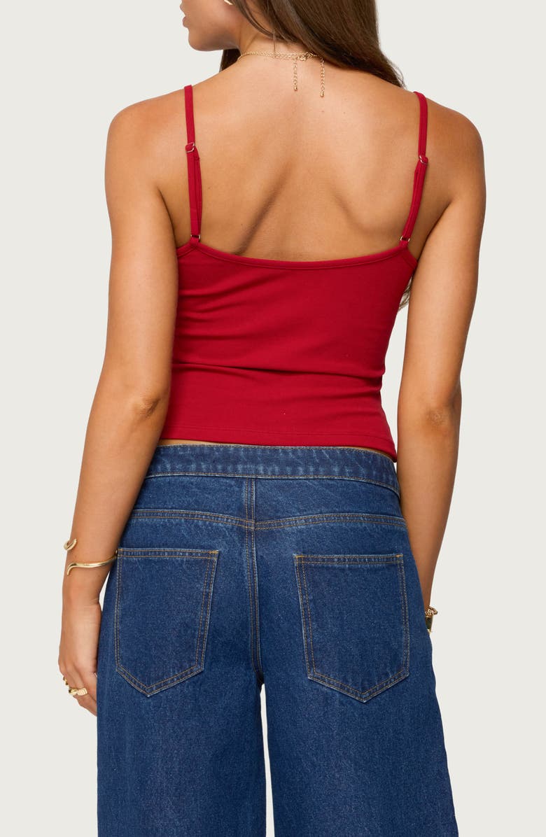 EDIKTED Wild Horses Graphic Crop Camisole, Alternate, color, Red