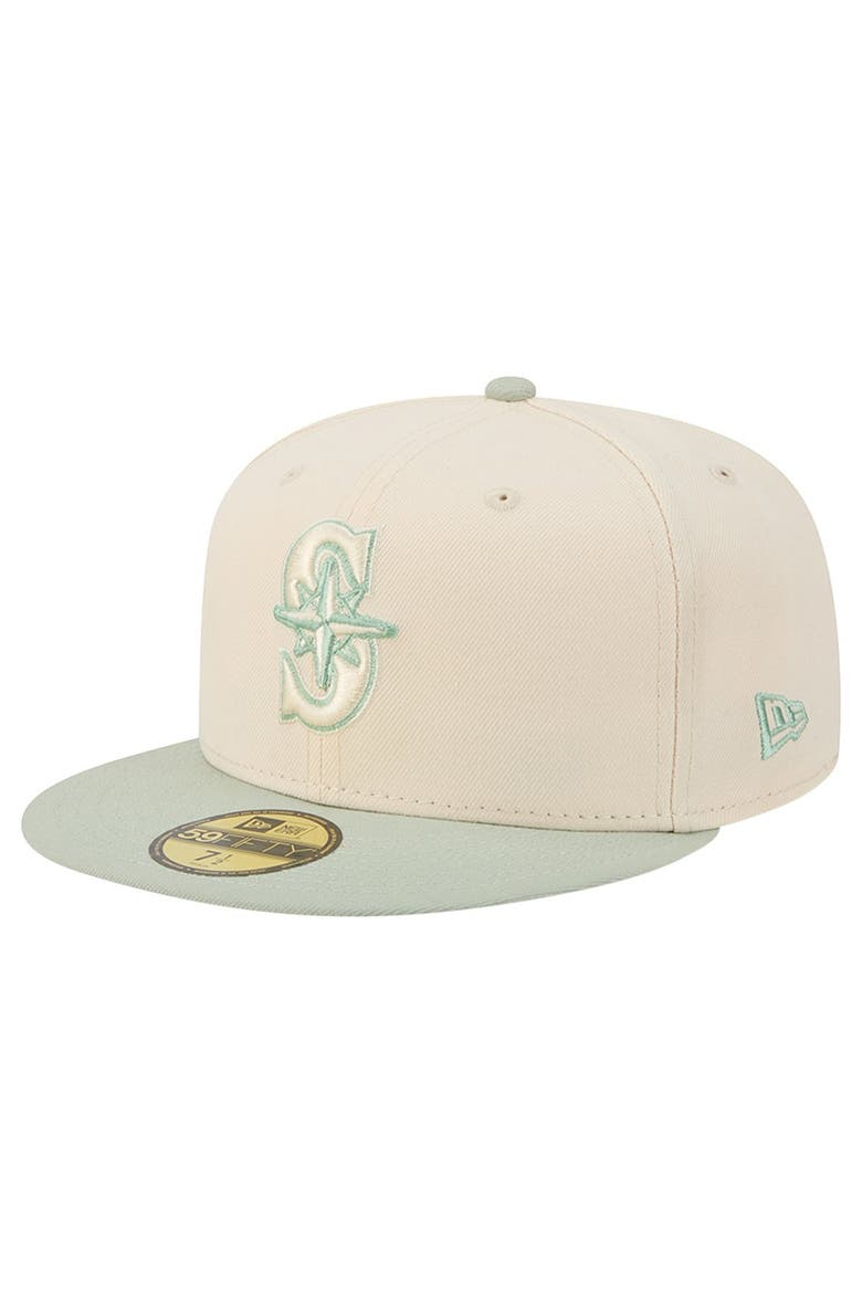 Men's New Era Cream/Green Seattle Mariners Color Pack 59FIFTY Fitted Hat, Main, color, Cream