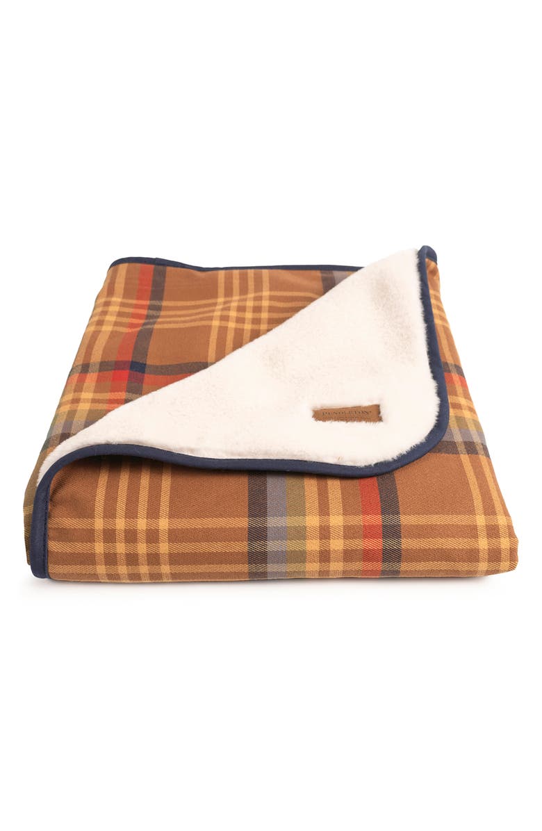 Pendleton Plaid & Fleece Crate Blanket, Main, color, Desert Plaid