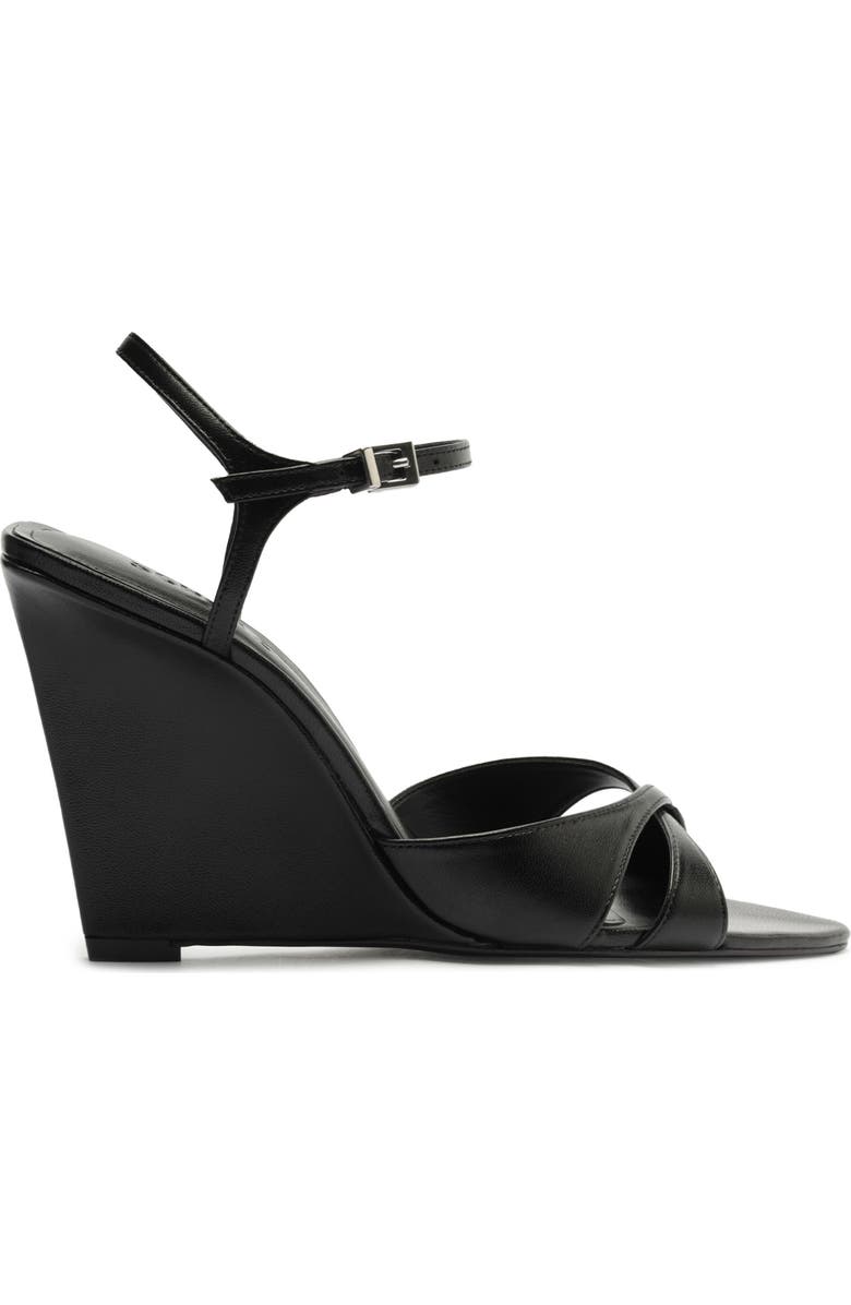 Schutz Maxine Ankle Strap Wedge Sanda, Alternate, color, Black