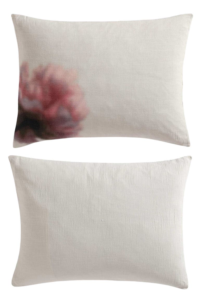 Peony Print 3-Piece Duvet Set, Alternate, color, LIGHT BEIGE