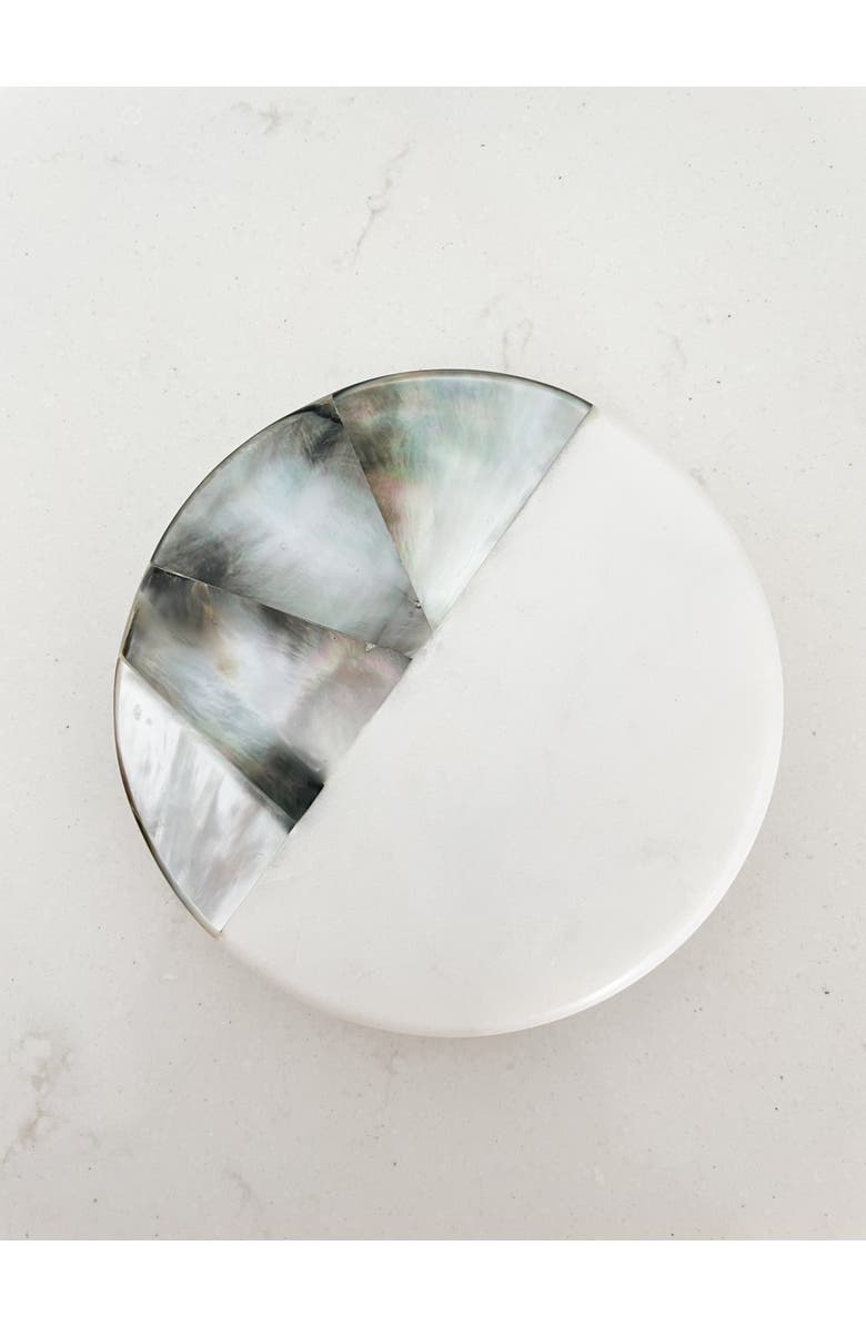 Anaya Grey Mother of Pearl Lavender Candle, Alternate, color, White