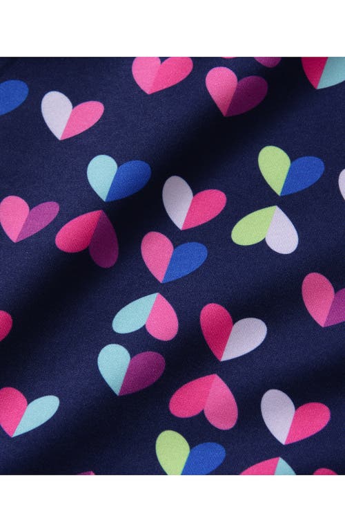 Lands' End Girls Slim Tankini Swimsuit Top In Navy Hearts