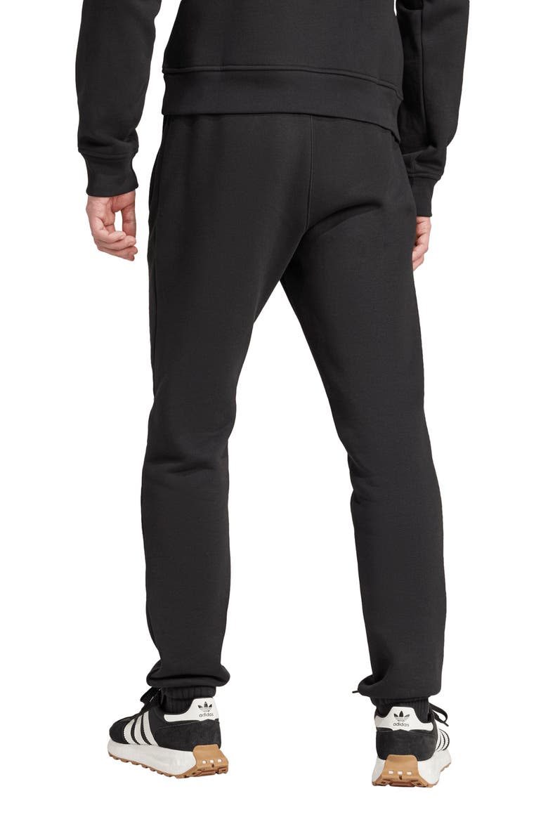 Trefoil Essentials Slim Fit Sweatpants, Alternate, color, BLACK