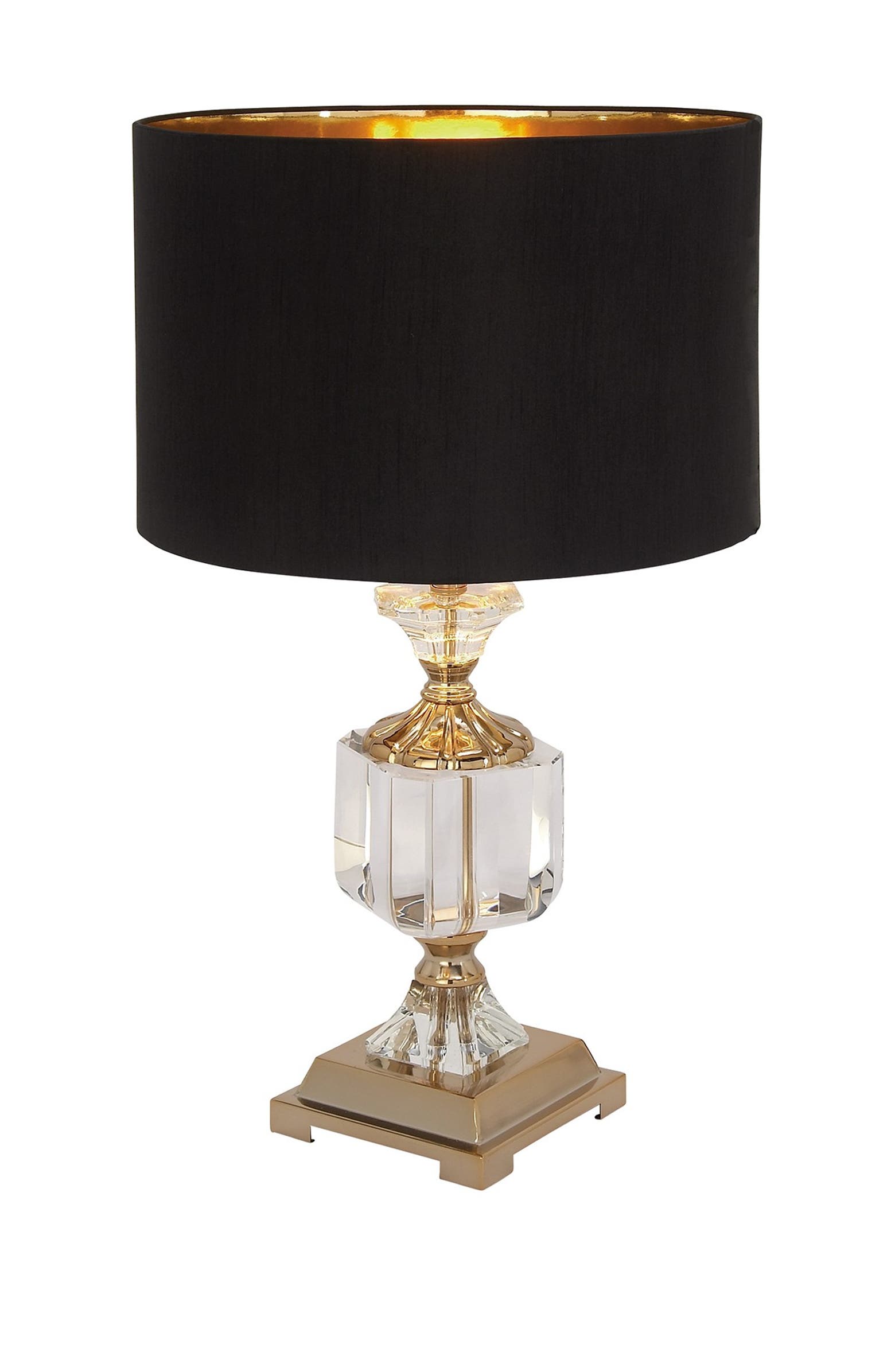 WILLOW ROW Goldtone Crystal Table Lamp with Drum Shade | Nordstromrack