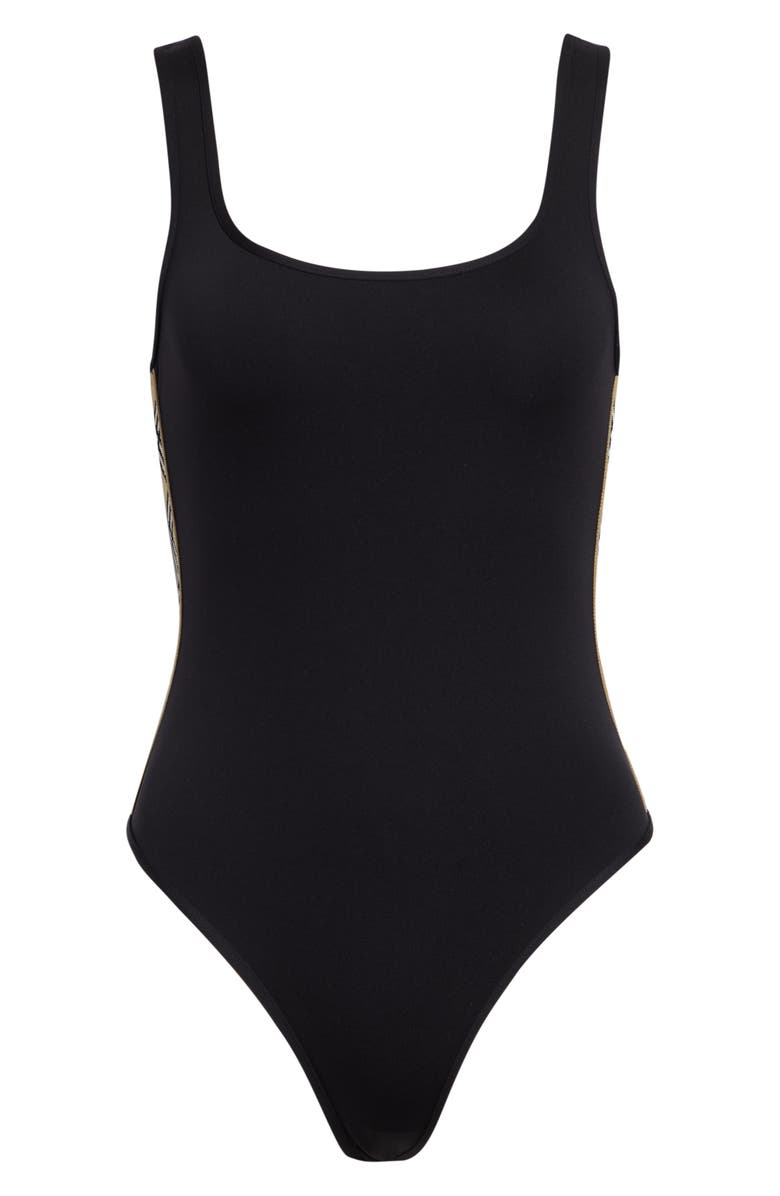 Burberry Sorcha One-Piece Swimsuit, Main, color, Black