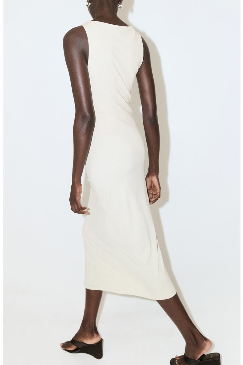 Drape Waist Sheath Midi Dress, Alternate, color, ICE GREY