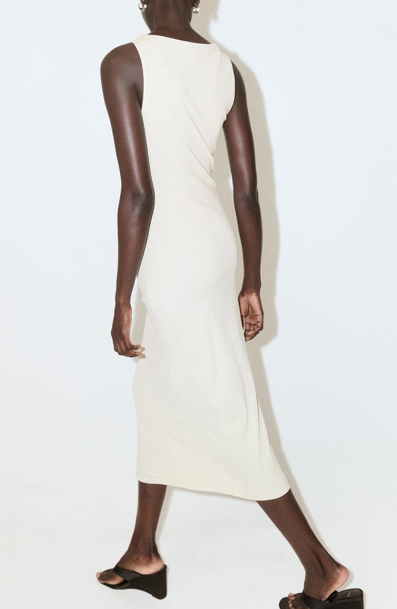 MANGO Drape Waist Sheath Midi Dress, Alternate, color, 