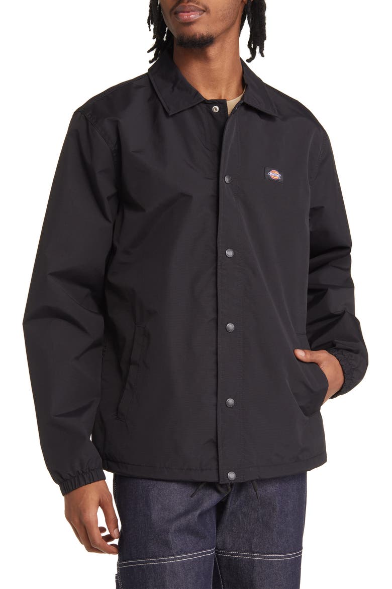 Oakport Snap-Up Coach's Jacket, Alternate, color, BLACK