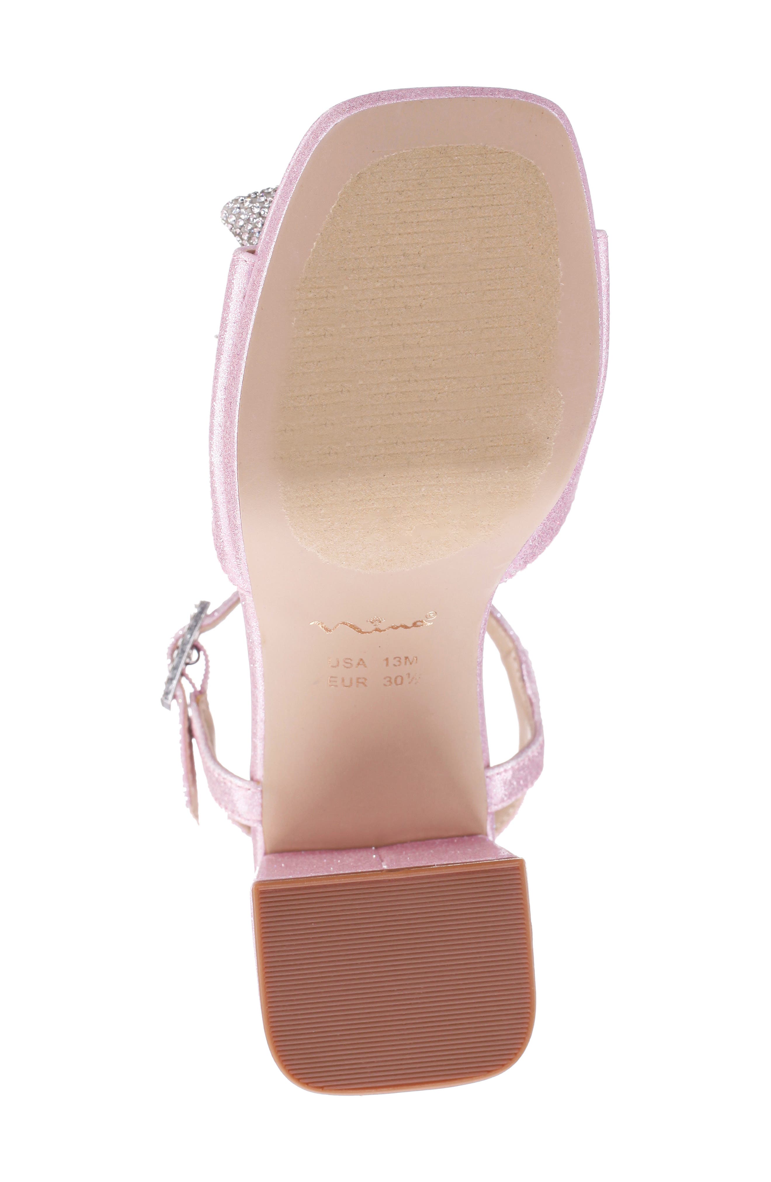 Kids' Anora Crystal Bow Sandal, Alternate, color, PINK SHIMMER