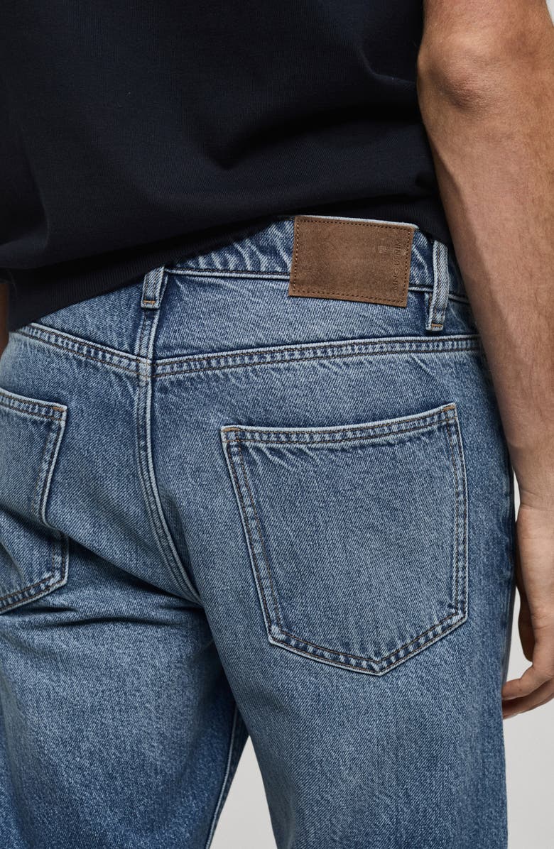 MANGO Crop Tapered Jeans, Alternate, color, Medium Blue