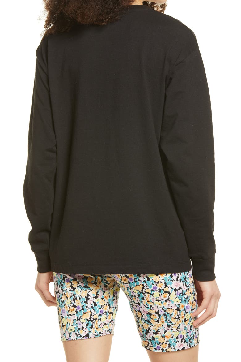 Women's The Time Is Now Graphic Long Sleeve Tee, Alternate, color, BLACK PEACE HAND