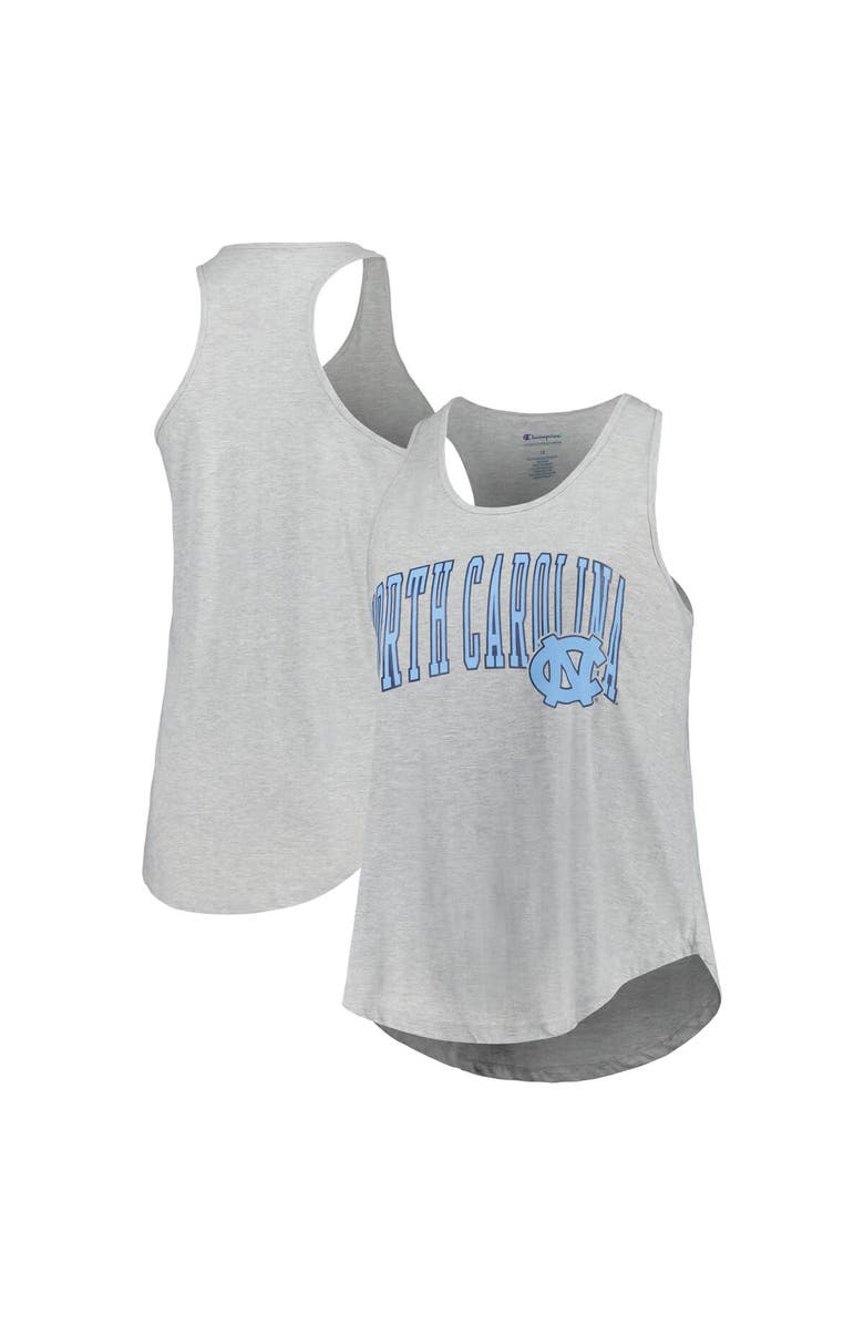 PROFILE Women's Profile Heather Gray North Carolina Tar Heels Arch Logo Racerback Scoop Neck Tank Top, Main, color, Heather Gray