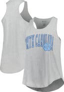 PROFILE Women's Profile Heather Gray North Carolina Tar Heels Arch Logo Racerback Scoop Neck Tank Top