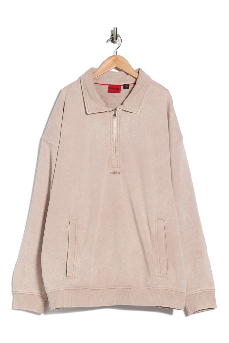 Dunoche Half Zip Sweatshirt, Alternate, color, LIGHT TAUPE