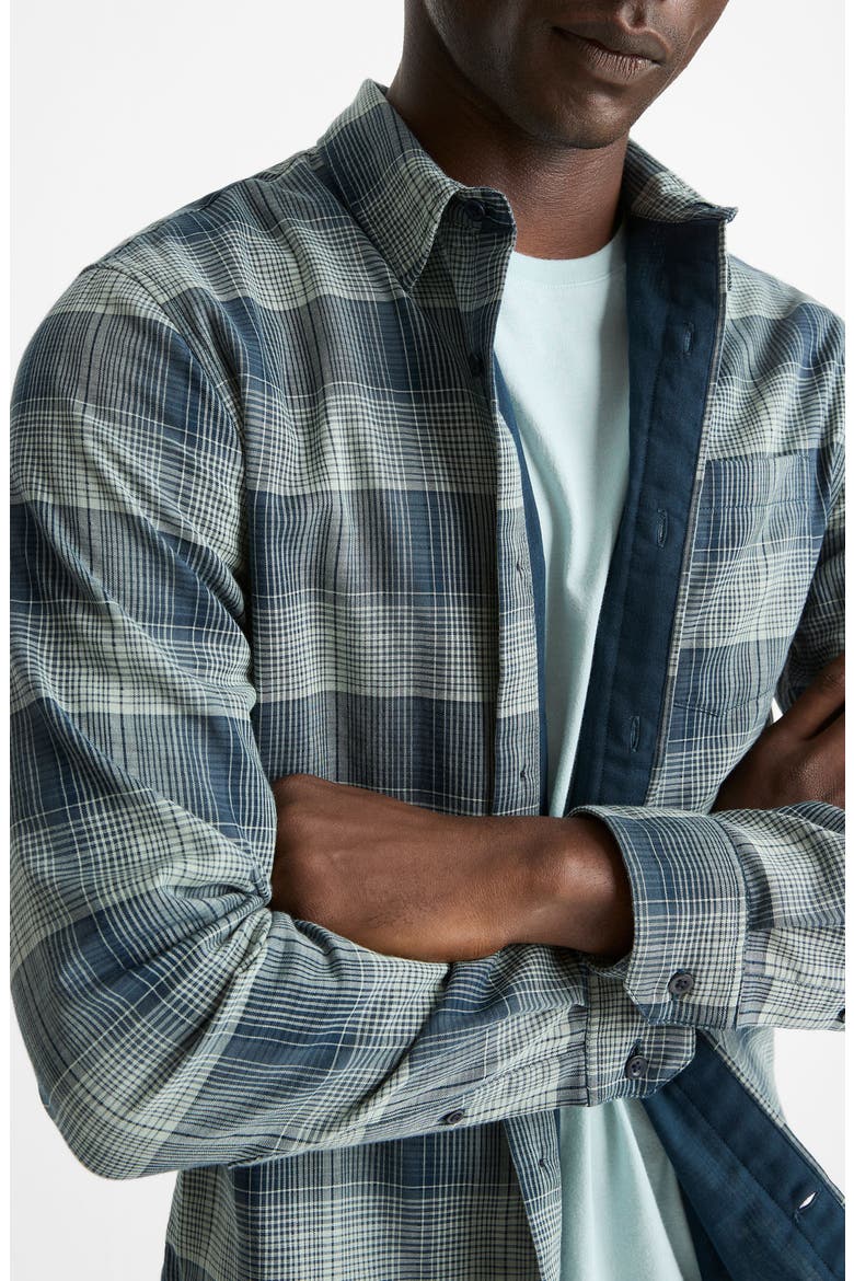 Big Sky Gradient Check Cotton Button-Up Shirt, Alternate, color, RAPIDS COMBO