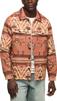 Lucky Brand Geo Jacquard Button-Up Shirt Jacket