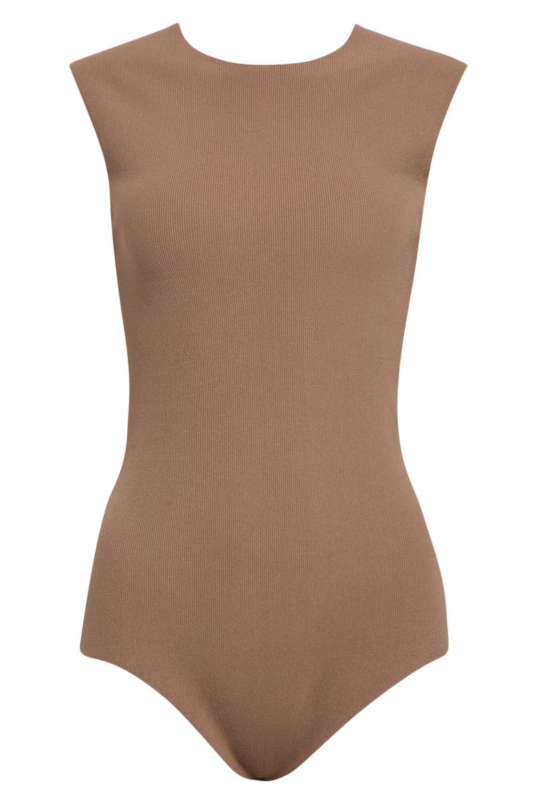 Sleeveless Rib Bodysuit, Alternate, color, ROSE BEIGE