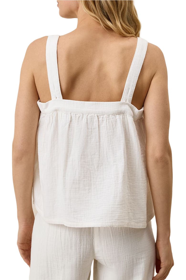 Organic Cotton Double Gauze Square Neck Cami, Alternate, color, Sea Salt
