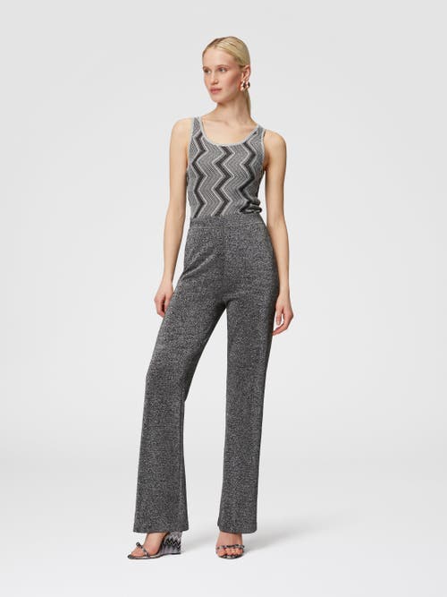 Missoni Flare Trousers In Glitter-effect Viscose In Black & Silver