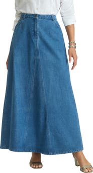Jessica London Denim Inset Maxi Skirt