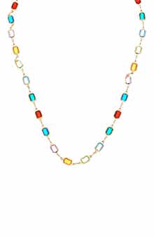 Multicolor Stone Station Necklace