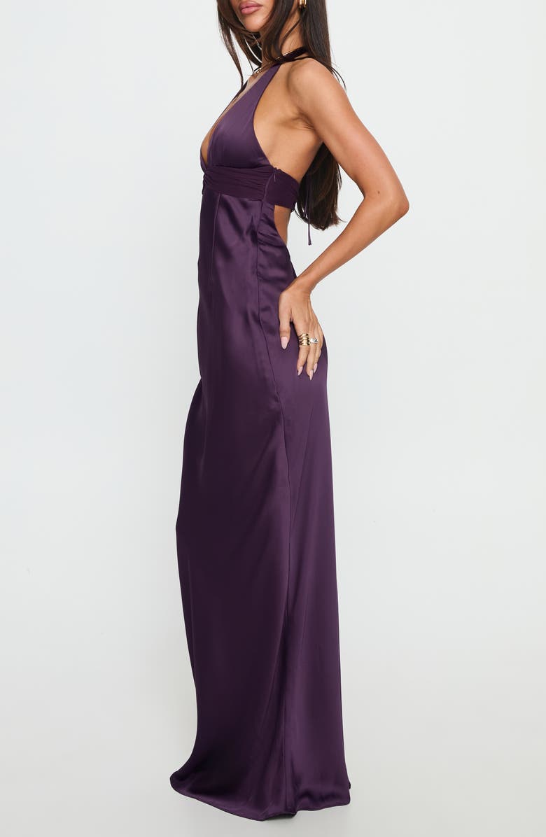 Princess Polly Odyssa Satin Halter Gown, Alternate, color,
