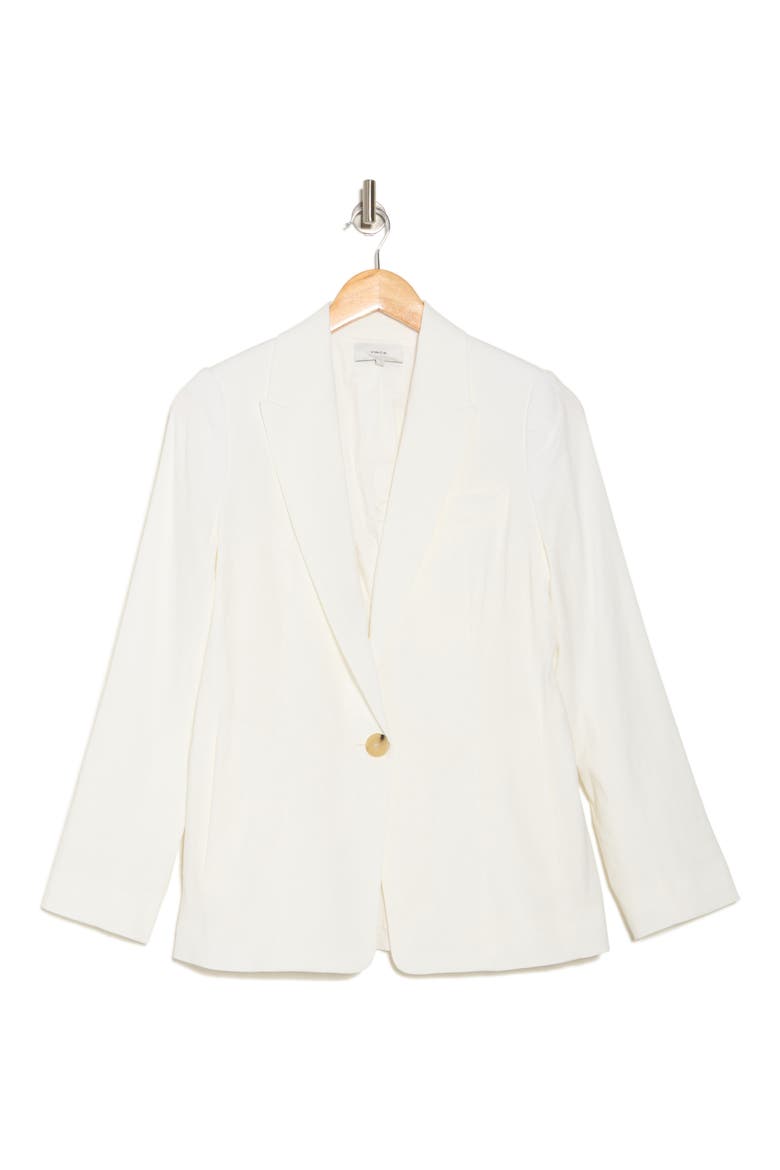 Linen Blend Blazer, Alternate, color, OFF WHITE